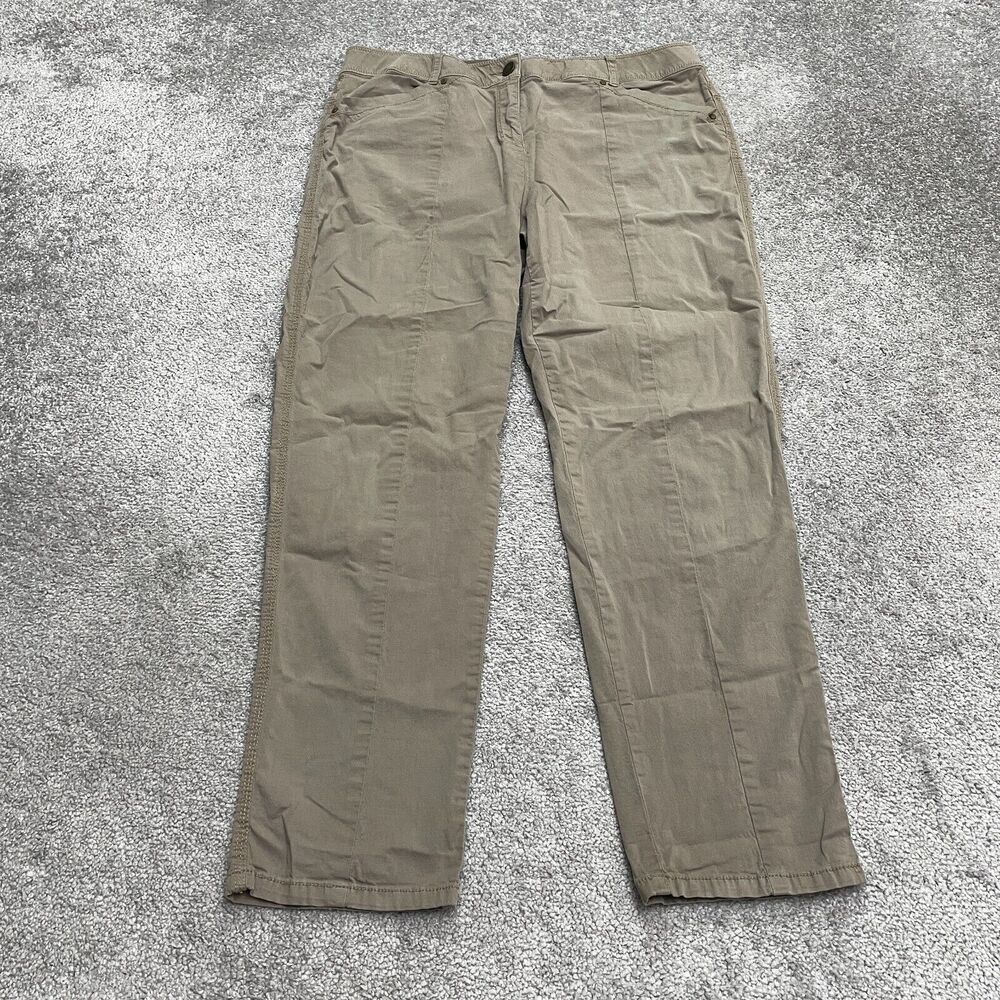 Chico's Ankle Pants Womens 2 12 Large Brown Tapered Leg High Rise Casual 34x29